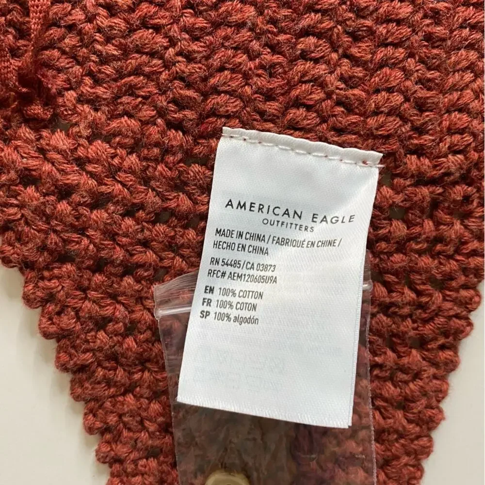 American Eagle Crochet Knit Halter Crop Top‎ Women’s Size XS New - Picture 6 of 7